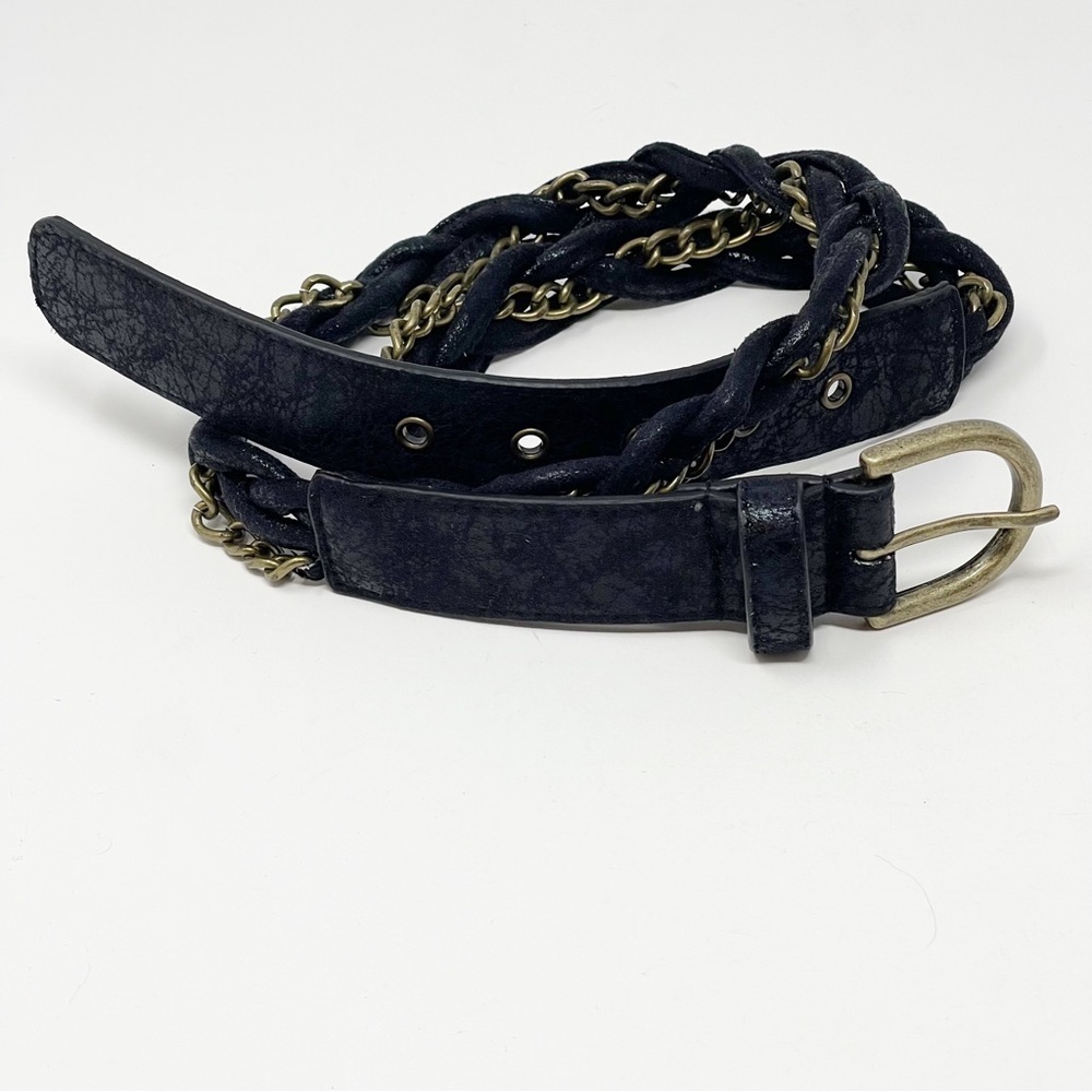 Matt & Nat Shimmer Vegan Leather / Metal Chain Belt